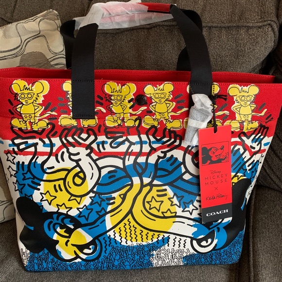 Authentic COACH MICKEY L.Edition coated canvas /Leather large snap top tote - Picture 4 of 9